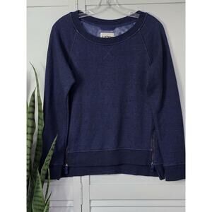 UGG AUSTRALIA Womens Navy MORGAN Zipper Raglan Sleeve Sweatshirt Top Small